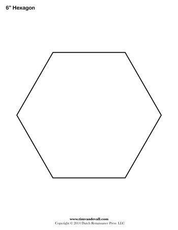 hexagon template  inches wide tims printables english paper