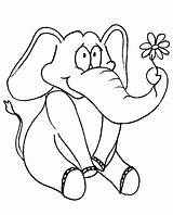 Elephant Coloring African Pages Color Animals Printable Flower Print Animal sketch template
