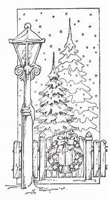 Coloring Pages Adults Adult Winter Scene Christmas sketch template