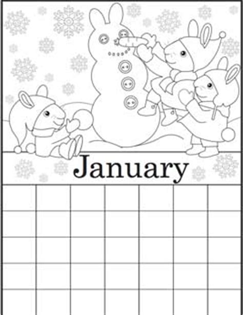 coloring calendar january version  education world