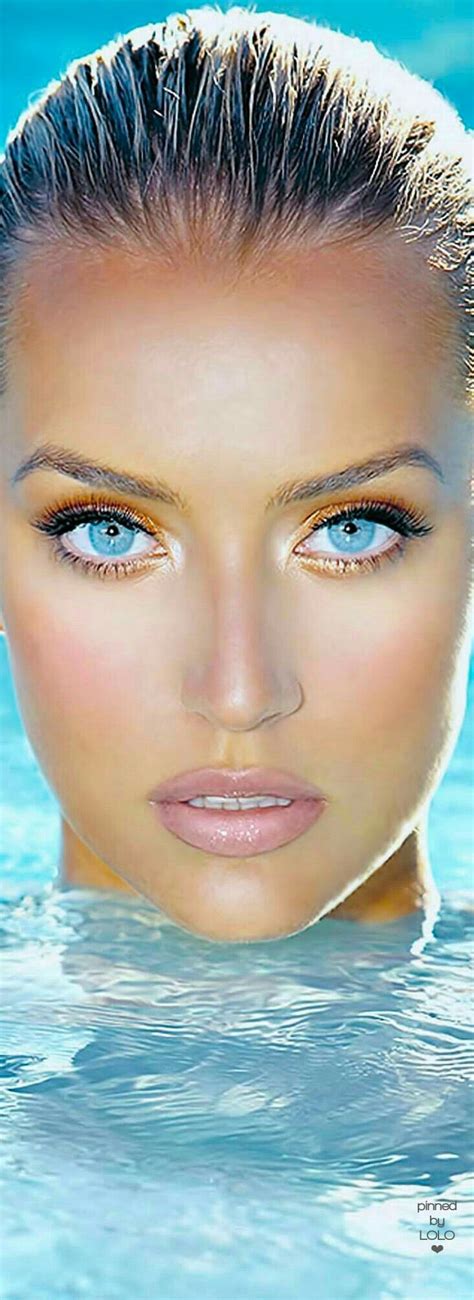 a beautiful model with piercing blue eyes i like this models eyes