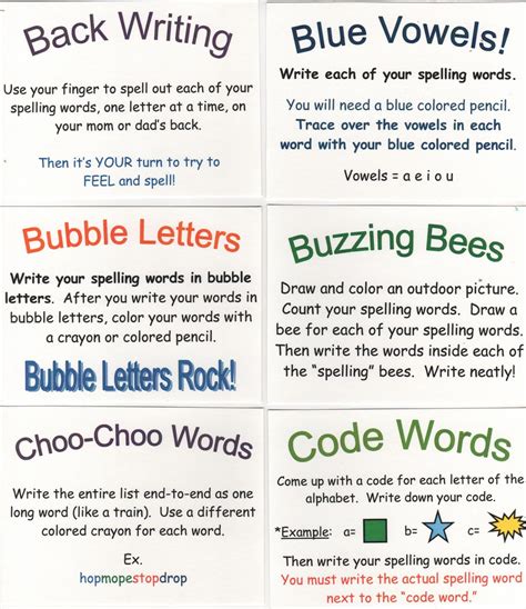 elementary school enrichment activities  spelling ideas