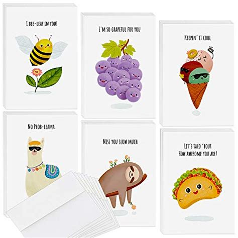funny note cards set punny puns thinking   notecards pack