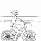 Hellokids Colorear Zum Fahrrad Ausmalen Desenho Bicicletas Andando Malvorlage Antiga Paseo Altes Menina Bmx Yodibujo Holandesa sketch template