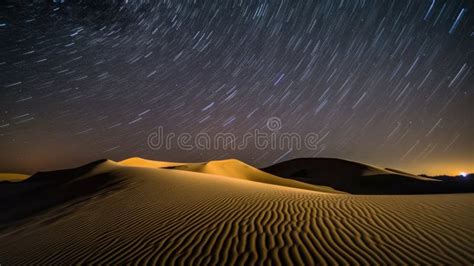 abstract time lapse night sky  shooting stars  desert dune