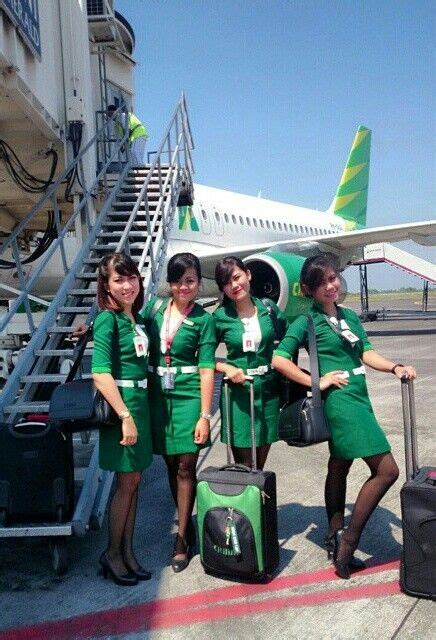 Citilink Indonesia Stewardesses Merie Nj Flight Crew