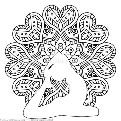yoga pose mandala coloring pages getcoloringpagesorg mandalas