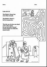 Prodigal Son Parable Jesus Activity Maze Worksheets Word Crossword Search Coloring Kids Lost Worksheet Pages Sheets Puzzle Sons Bible Puzzles sketch template