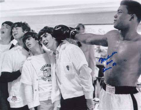 Muhammad Ali With The Beatles Signed 8x10 Photo Inscribed Cassius