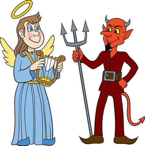 Cartoon Of A Angel Devil Wings Illustrations Royalty Free