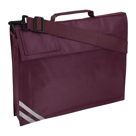 maroon book bag  shoulder strap plain  print sjb uniforms workwear