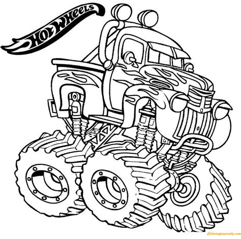 hot wheels monster truck coloring pages clowncoloringpages