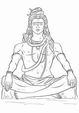 Coloring Shiva Hinduism sketch template