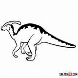 Extinct Dinosaurs Parasaurolophus Sketchok Troodon Extinction sketch template