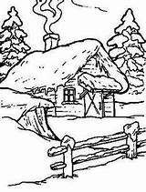 Coloring Cottage Pages Christmas Kids Wood Patterns Burning Cottages Cabin Sheets Vorlagen Colouring Color Weihnachten Adult Window Printable Woods Drawing sketch template