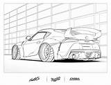 Supercar sketch template