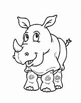 Coloring Pages Rhino Kids Cute Cartoon Printable Animal Rhinoceros Animals Template Choose Board sketch template