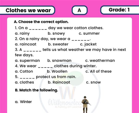 fun  interactive clothes  wear worksheet  class