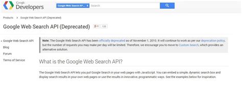 google retires web search api