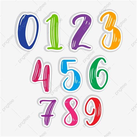 colorful numbers clipart transparent background colorful number