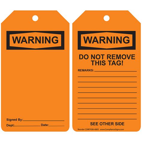 osha warning blank   remove remarks safety tags
