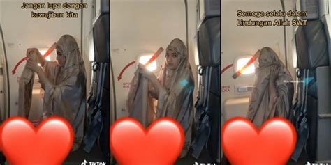 Viral Video Pramugari Selesai Sholat Di Pesawat Tersipu Malu Saat Tahu