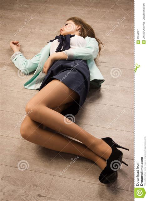 crime scene simulation victim lying on the floor royalty free stock
