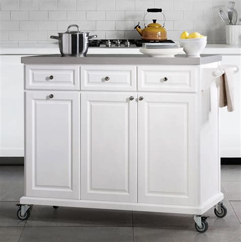 sj collection buckhead portable kitchen island cart cabinet  wheels