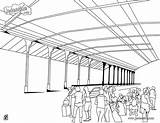 Gare Quai Coloriage Attente Estación Passagers Estacion Dibujo Imprimer Coloreables sketch template