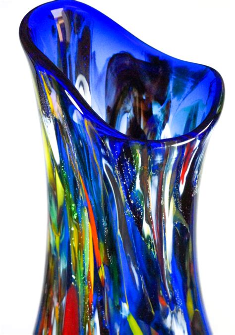 Adriatic Made Murano Glass Fantasy Blue Vase Made
