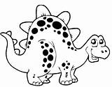 Dinosaur Coloring Pages Cartoon Cute Clipart Drawing Dinosaurs Sheet Toddlers Preschoolers Clip Library Printable Kids Colouring Popular Coloringhome sketch template