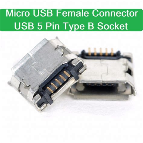 micro usb female connector usb dip  pin type  socket