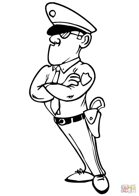 police officer coloring page  printable coloring pages