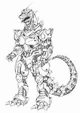 Godzilla Mechagodzilla Kiryu Zilla Mewarnai Aimable sketch template