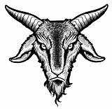 Goat Drawing Skull Head Satanic Getdrawings sketch template