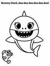 Shark Coloring Mommy Pinkfong Sharks Coloring4free Doo Colorironline sketch template