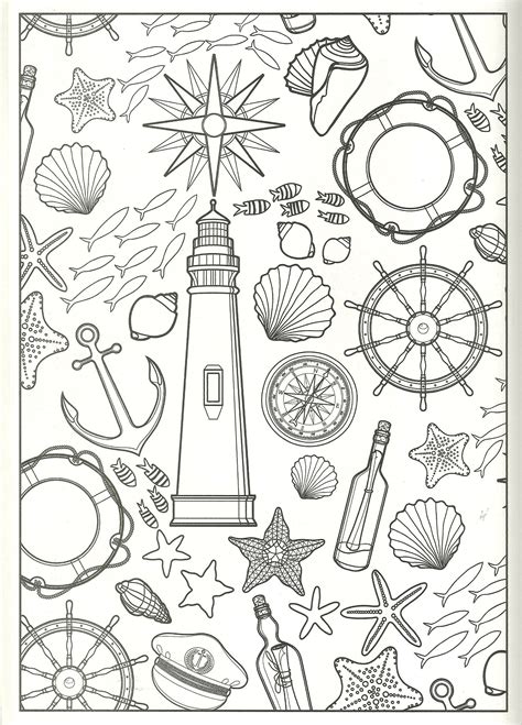 nautical collage coloring page mandala coloring books kindergarten