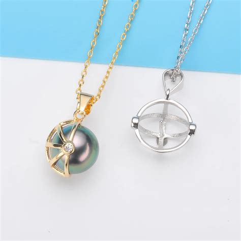 women diy pearl pendant holder  sterling silver special design pendant settings silvergold