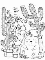 Cactus Coloring Pages Desert Print Wonder sketch template