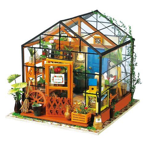 rolife diy miniature dollhouse kitgreen house  furniture  led