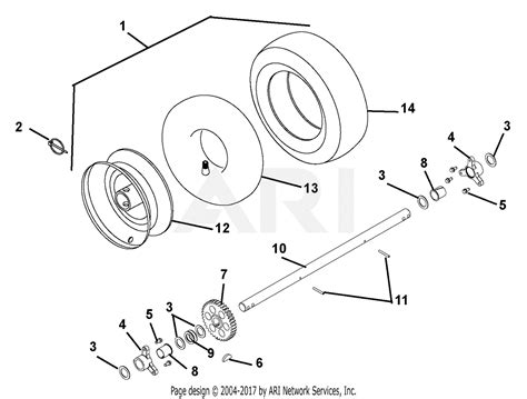 ariens   le hp tec  width parts diagram  wheels  axles