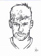 Neymar Drawing Jr Sketch Face Step Messi Drawings Cartoon Coloring Pages Template sketch template