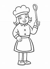 Chef Coloring Pages Girl Kids Little Sheet Coloriage Cartoon Chefmaster Dessin Colorier Coloringpagesfortoddlers Color Mewarnai Drawing Printable Kitty Hello Et sketch template