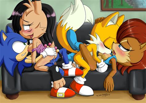commission from teenflash09 sonic x nicole vs tails x sally by the dark mangaka hentai foundry