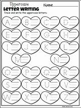 Worksheets Kindergarten Letter Valentine Valentines Letters Trace Worksheet Preschool Writing Alphabet Capital Heart Number Madebyteachers Prek Coloring Choose Board sketch template
