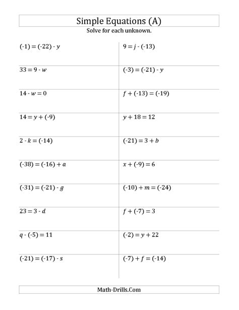 grade  step equations worksheet thekidsworksheet