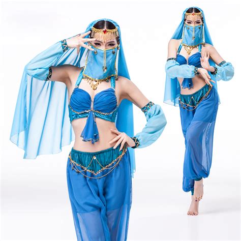 5 Piece Sexy Indian Costume Exotic Apparel Women Genie Jasmine Aladdin