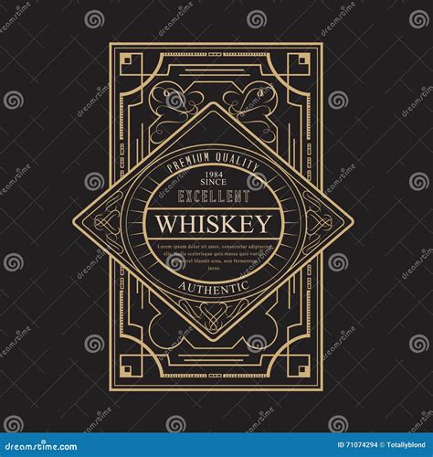 antique frame vintage border whiskey label retro stock vector illustration  ornate fashion