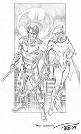Nightwing Batgirl Pelletier sketch template
