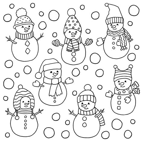 snowman coloring pages  kids adults  printable coloring pages